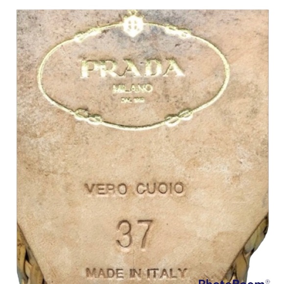 PRADA Gold/Silver Woven Sandals Size 7 - Picture 7 of 8